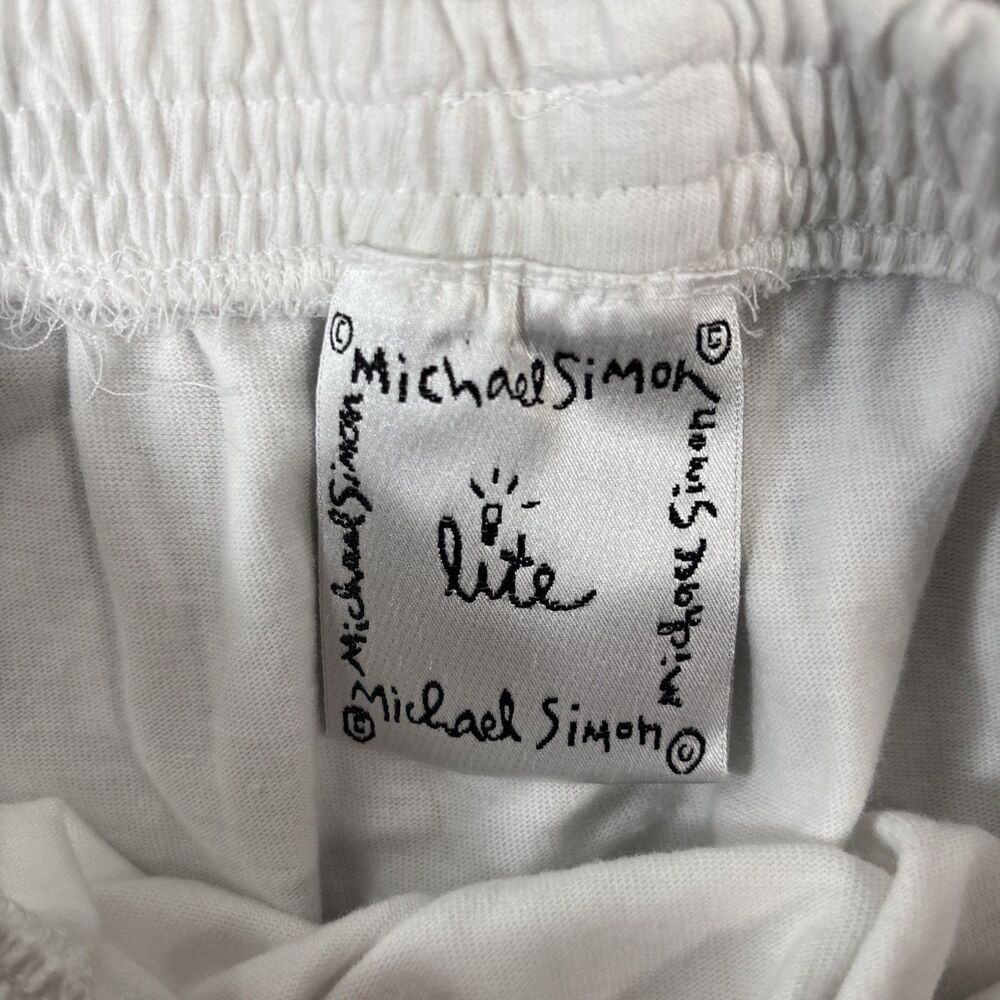 Michael Simon Lite Skirt Women's Size S White‎ Embroidered Leaf Patchwork Pocket - Picture 7 of 10